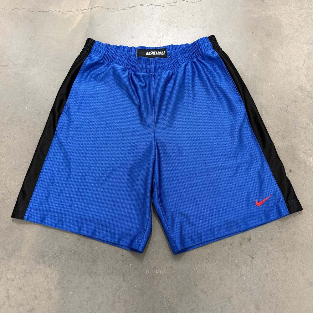 Vintage Nike Basketball Shorts Blue Black Red Swoosh Y2K